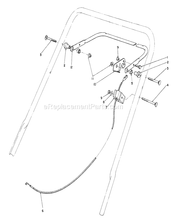 Toro 20561 (0000001-0999999)(1990) Lawn Mower Traction Control Assembly Diagram
