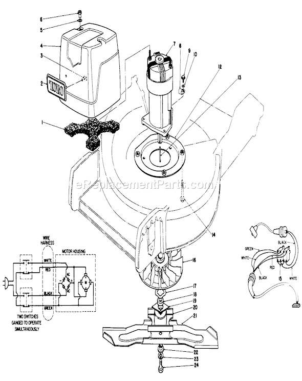 Toro 20564 (4000001-4999999)(1984) Lawn Mower Motor and Blade Assembly Diagram
