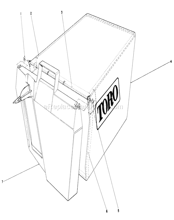 Toro 20570 (4000001-4999999)(1984) Lawn Mower Grass Bag Assembly Diagram