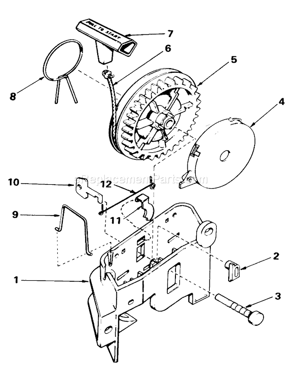 Toro 20570 (5000001-5999999)(1985) Lawn Mower Starter Assembly Diagram