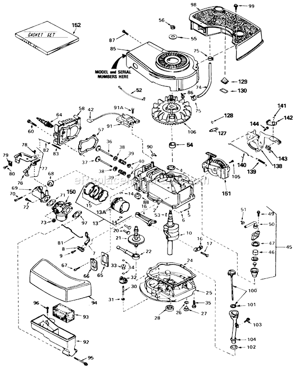 Toro 20570 (5000001-5999999)(1985) Lawn Mower Engine Diagram