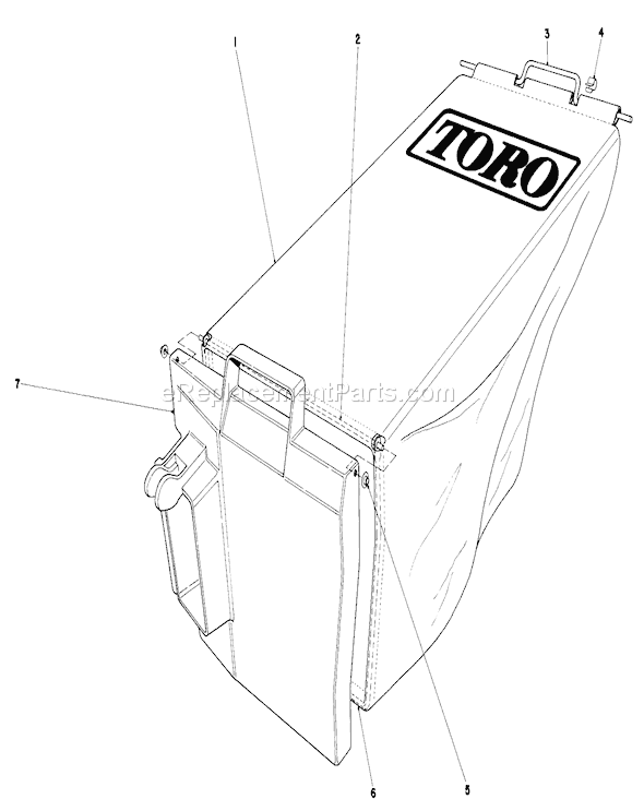 Toro 20577 (4000001-4999999)(1984) Lawn Mower Grass Bag Assembly Diagram