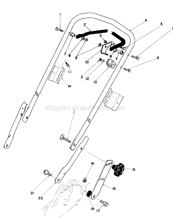Toro 20577 (4000001-4999999)(1984) Lawn Mower Handle Assembly Diagram