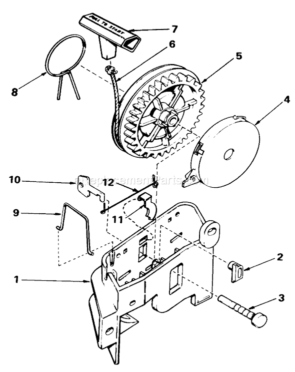Toro 20577 (4000001-4999999)(1984) Lawn Mower Starter Assembly Diagram