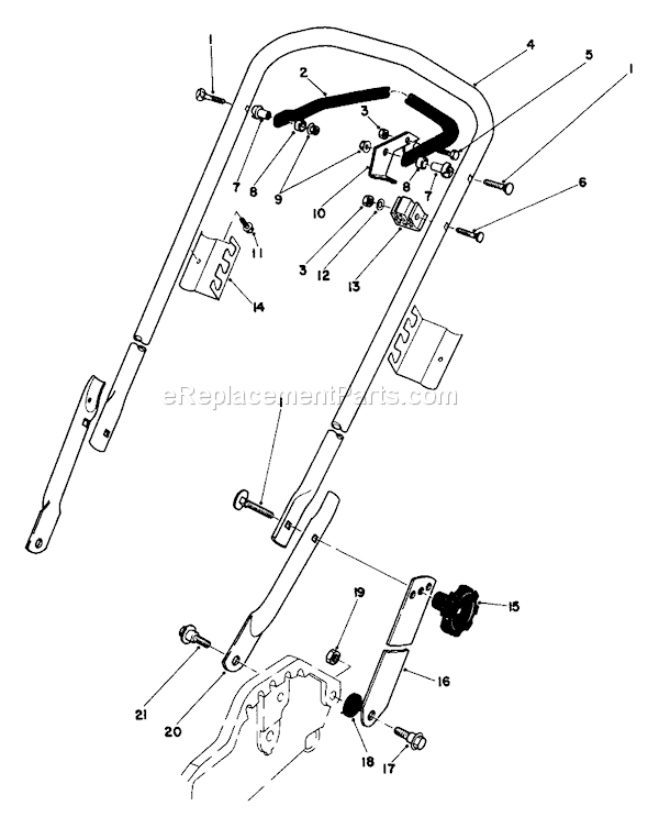 Toro 20577 (5000001-5999999)(1985) Lawn Mower Handle Assembly Diagram