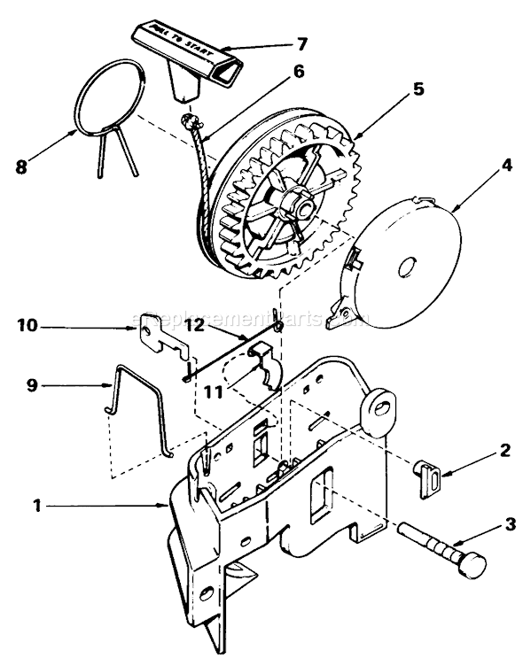 Toro 20577 (5000001-5999999)(1985) Lawn Mower Starter Assembly Diagram