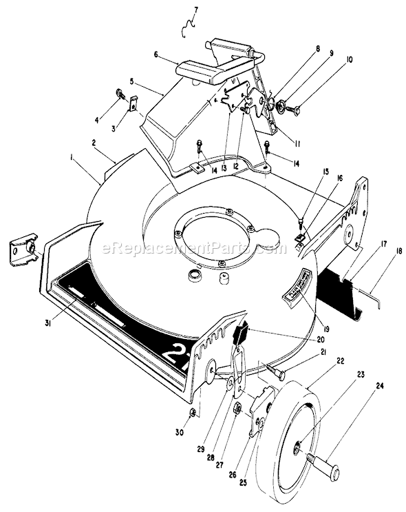 Toro 20584 (5000001-4999999)(1985) Lawn Mower Housing Assembly Diagram