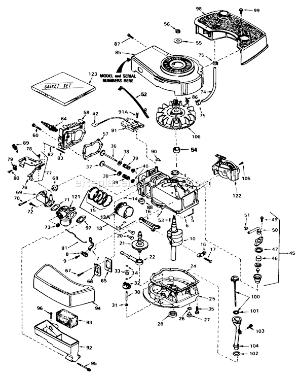 Toro 20610C (5000001-5999999)(1985) Lawn Mower Engine Diagram