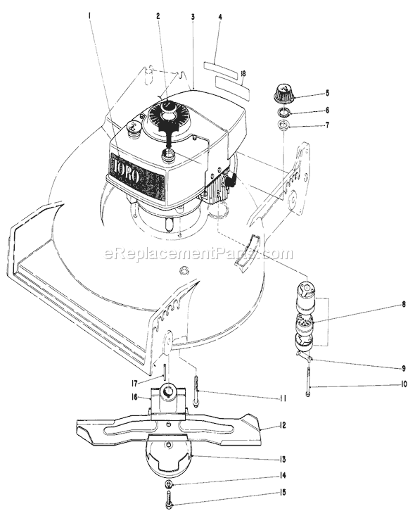 Toro 20610 (0000001-0999999)(1980) Lawn Mower Engine Assembly Diagram