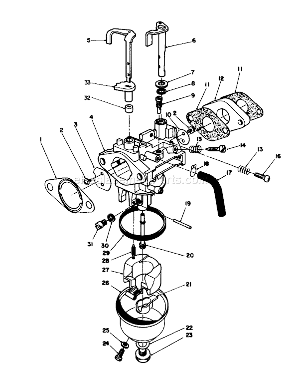 Toro 20620C (8000001-8999999)(1988) Lawn Mower Carburetor Diagram