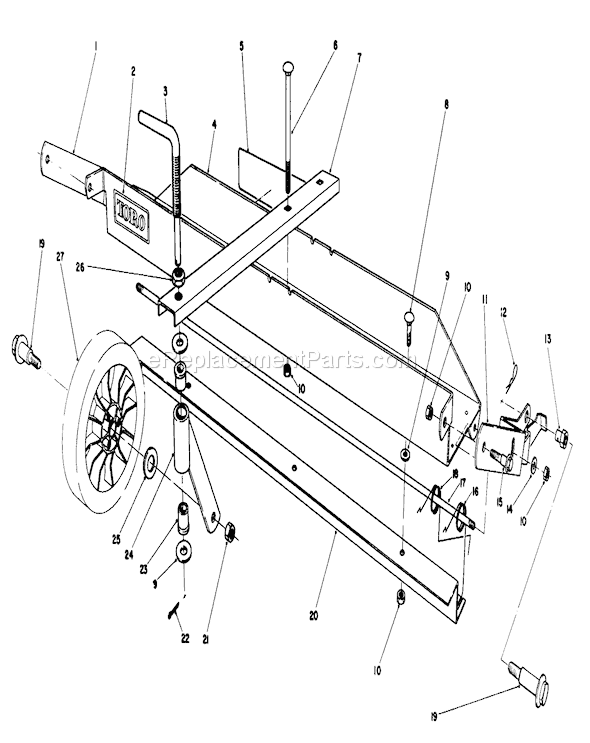 Toro 20629C (6000001-6999999)(1986) Lawn Mower Dethatcher Kit Diagram