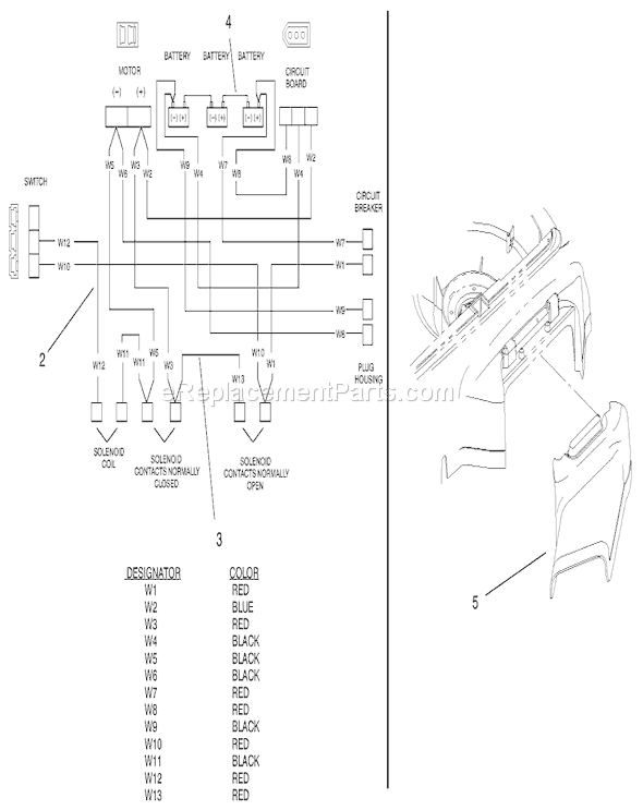 Toro 20649 (7900001-7999999)(1997) Lawn Mower Wire Diagram and Side Discharge Diagram