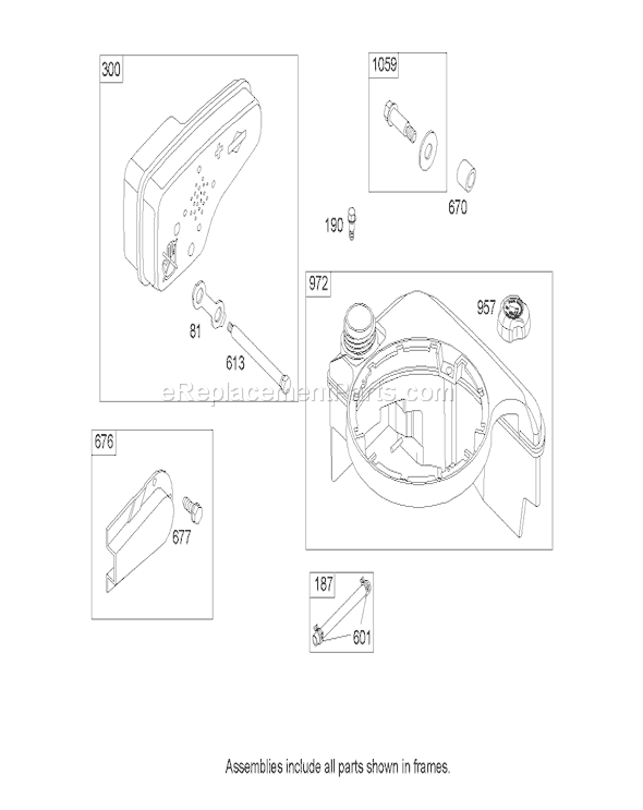 Toro 20655 (270000001-270999999)(2007) Lawn Mower Muffler and Fuel Tank Assembly Briggs and Stratton 122k02-0172-E1 Diagram