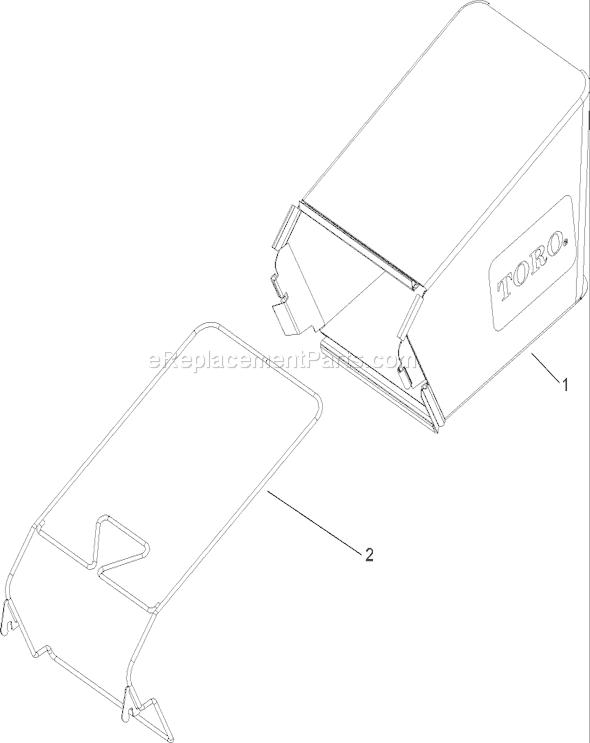 Toro 20655 (270000001-270999999)(2007) Lawn Mower Rear Bag Assembly Diagram