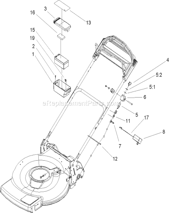 Toro 20656 (250000001-250999999)(2005) Lawn Mower Engine and Blade Assembly Diagram