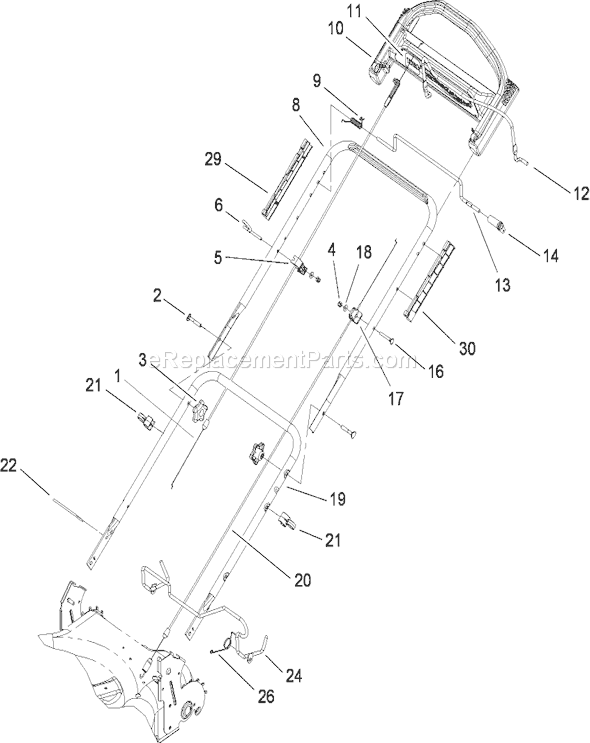 Toro 20656 (280000001-280999999)(2008) Lawn Mower Handle Assembly Diagram