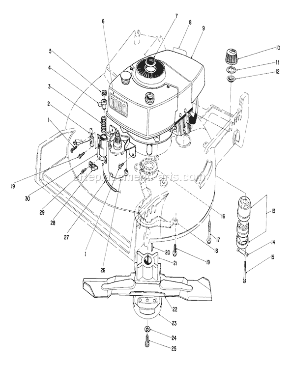 Toro 20671 (3000001-3999999)(1983) Lawn Mower Engine Assembly Diagram