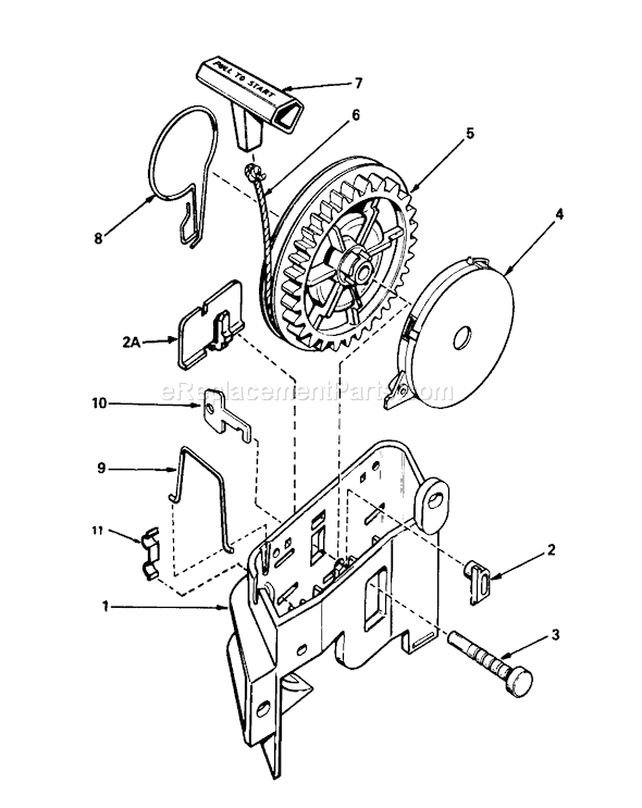 Toro 20672 (5000001-5999999)(1985) Lawn Mower Rewind Starter Diagram