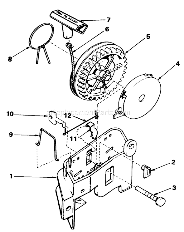 Toro 20674 (3000001-3999999)(1983) Lawn Mower Starter Assembly Diagram