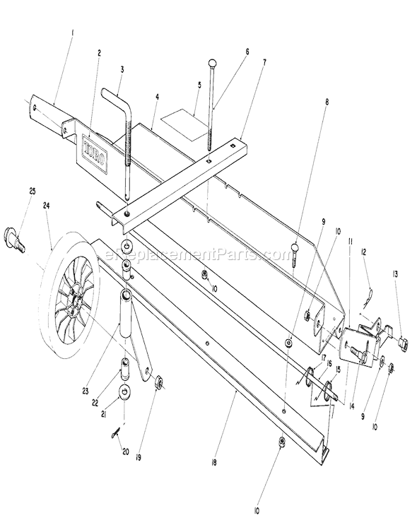 Toro 20674 (3000001-3999999)(1983) Lawn Mower Dethatcher Kit Diagram