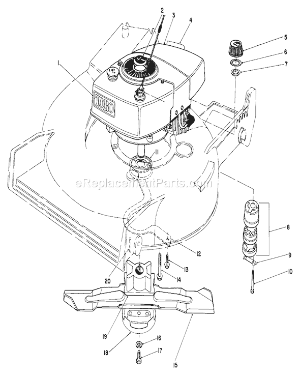Toro 20674 (3000001-3999999)(1983) Lawn Mower Engine Assembly Diagram