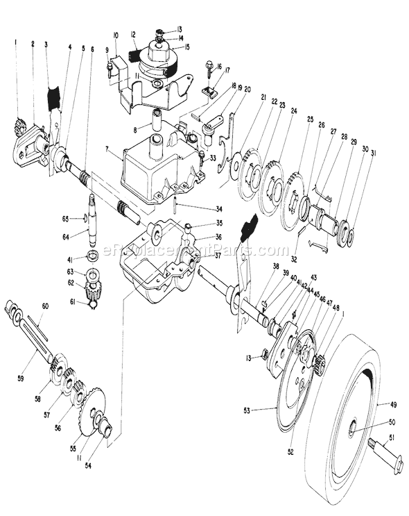 Toro 20674 (3000001-3999999)(1983) Lawn Mower Gear Case Assembly Diagram