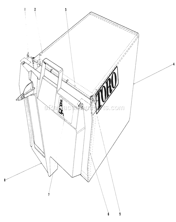 Toro 20674 (3000001-3999999)(1983) Lawn Mower Grass Bag Assembly Diagram