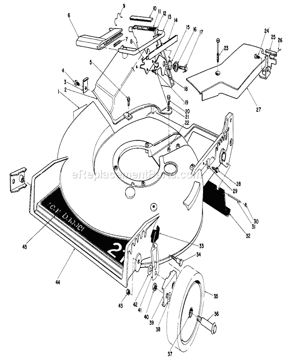 Toro 20674 (3000001-3999999)(1983) Lawn Mower Housing Assembly Diagram