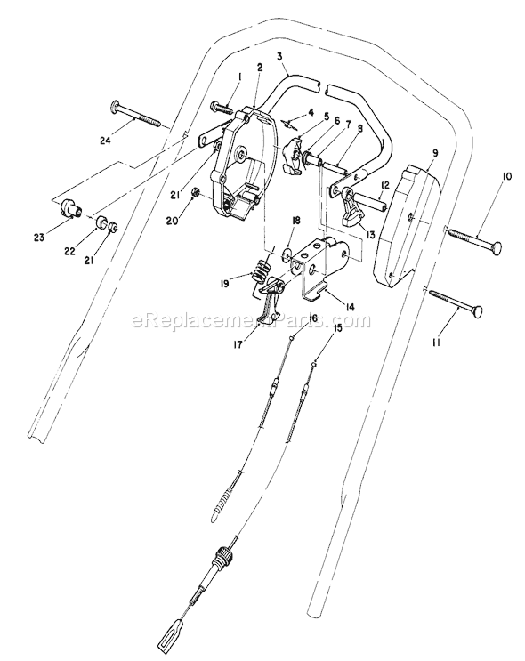 Toro 20676 (5000001-5999999)(1985) Lawn Mower Traction Control Assembly Diagram