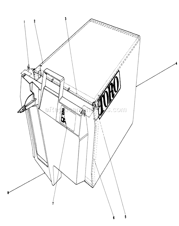 Toro 20676 (5000001-5999999)(1985) Lawn Mower Grass Bag Assembly Diagram