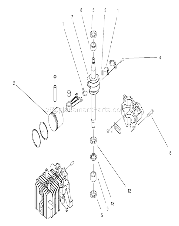 Toro 20709 (9900001-9999999)(1999) Lawn Mower Crankshaft Assembly Diagram
