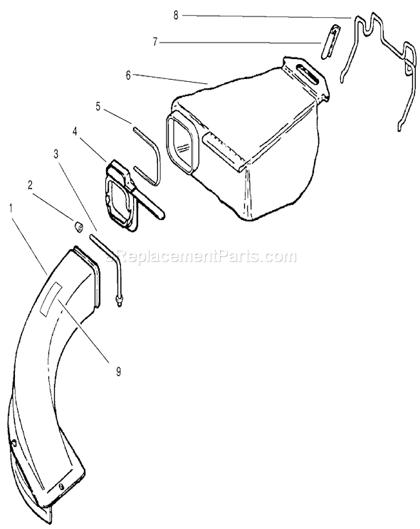 Toro 20710 (7000001-7999999)(1997) Lawn Mower Rear Catcher Assembly Diagram