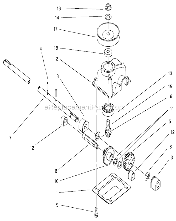 Toro 20710 (7000001-7999999)(1997) Lawn Mower Gear Case Assembly Diagram