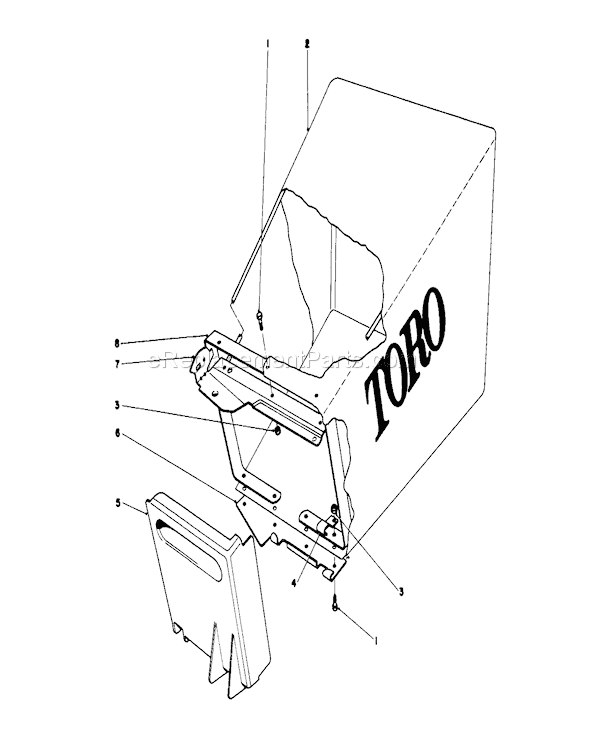 Toro 20730 (8000001-8999999)(1978) Lawn Mower Grass Bag Assembly Diagram