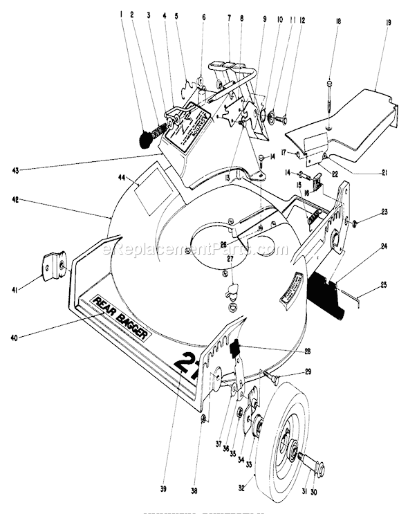 Toro 20735 (0000001-0999999)(1980) Lawn Mower Housing Assembly Diagram