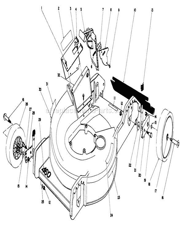 Toro 20762C (6000001-6999999)(1986) Lawn Mower Housing Assembly Diagram