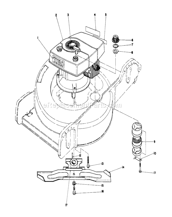 Toro 20762 (2000001-2999999)(1982) Lawn Mower Engine Assembly Diagram