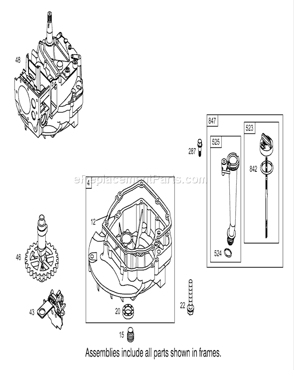 Toro 20781 (240000001-240999999)(2004) Lawn Mower Crankcase Assembly Briggs and Stratton 12h802-1720-B1 Diagram