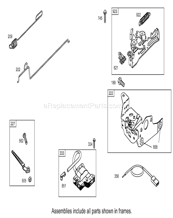 Toro 20781 (250000001-250999999)(2005) Lawn Mower Governor Assembly Briggs and Stratton 12h802-1720-B1 Diagram