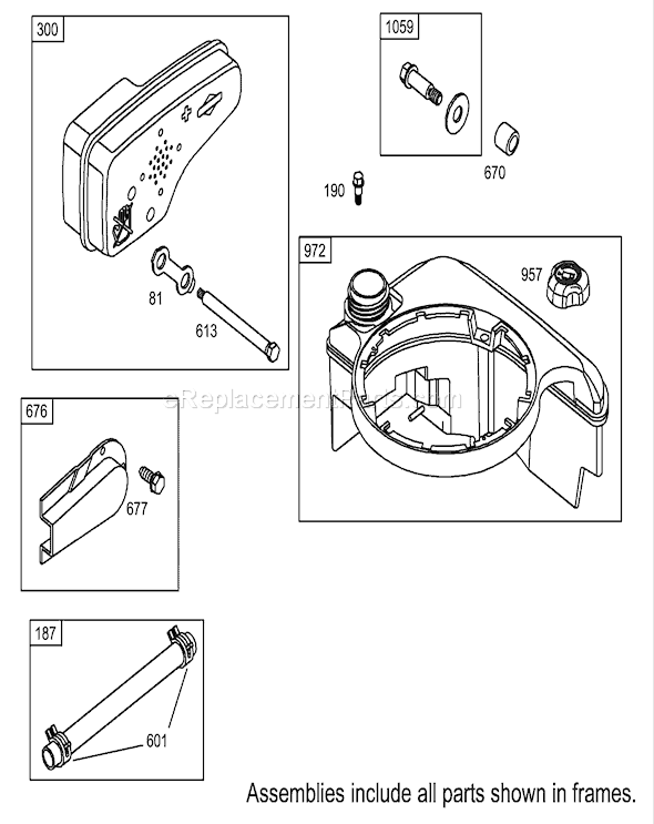 Toro 20781 (250000001-250999999)(2005) Lawn Mower Muffler and Fuel Tank Assembly Briggs and Stratton 12h802-1720-B1 Diagram