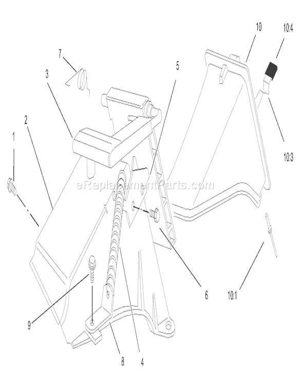Toro 20781 (250000001-250999999)(2005) Lawn Mower Rear Bag Discharge Chute Assembly Diagram