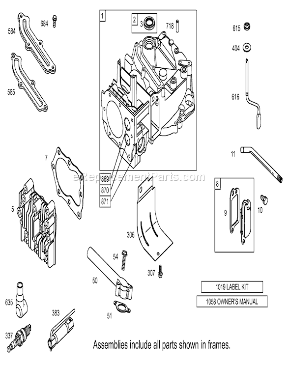 Toro 20781 (250000001-250999999)(2005) Lawn Mower Cylinder Assembly Briggs and Stratton 12h802-1720-B1 Diagram