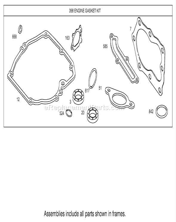 Toro 20781 (250000001-250999999)(2005) Lawn Mower Gasket Assembly Briggs and Stratton 12h802-1720-B1 Diagram