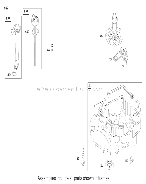 Toro 20783 (220000001-220999999)(2002) Lawn Mower Crankcase Assembly Briggs and Stratton Model 122607-0116-E1 Diagram