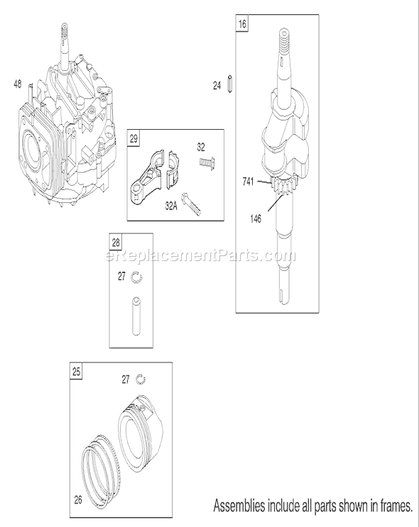 Toro 20783 (220000001-220999999)(2002) Lawn Mower Crankshaft Assembly Briggs and Stratton Model 122602-0120-E1 Diagram