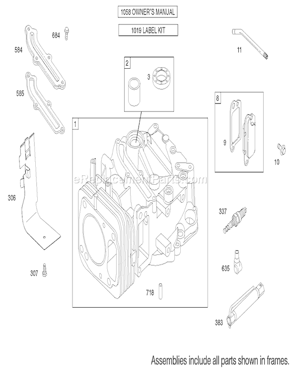 Toro 20783 (220000001-220999999)(2002) Lawn Mower Cylinder Assembly Briggs and Stratton Model 122602-0120-E1 Diagram