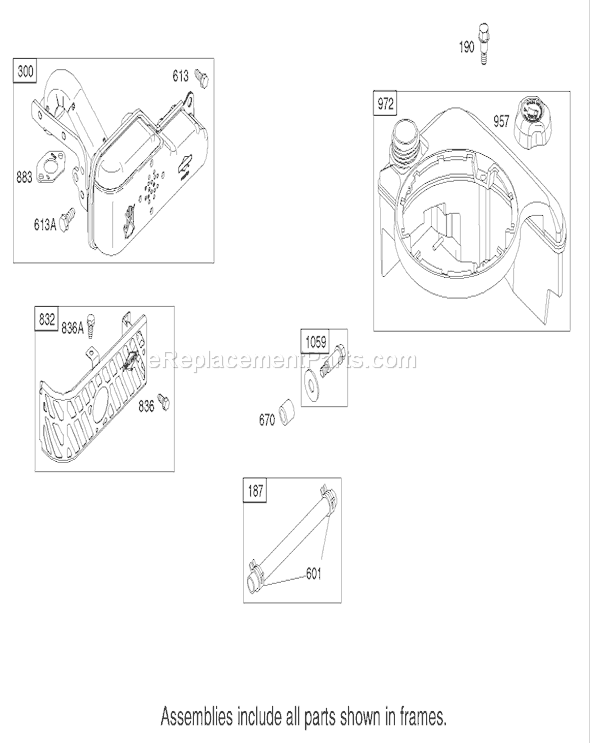 Toro 20783 (220000001-220999999)(2002) Lawn Mower Muffler and Fuel Tank Assembly Briggs and Stratton Model 122602-0120-E1 Diagram