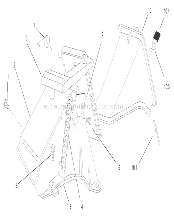 Toro 20783 (220000001-220999999)(2002) Lawn Mower Rear Bag Discharge Chute Assembly Diagram