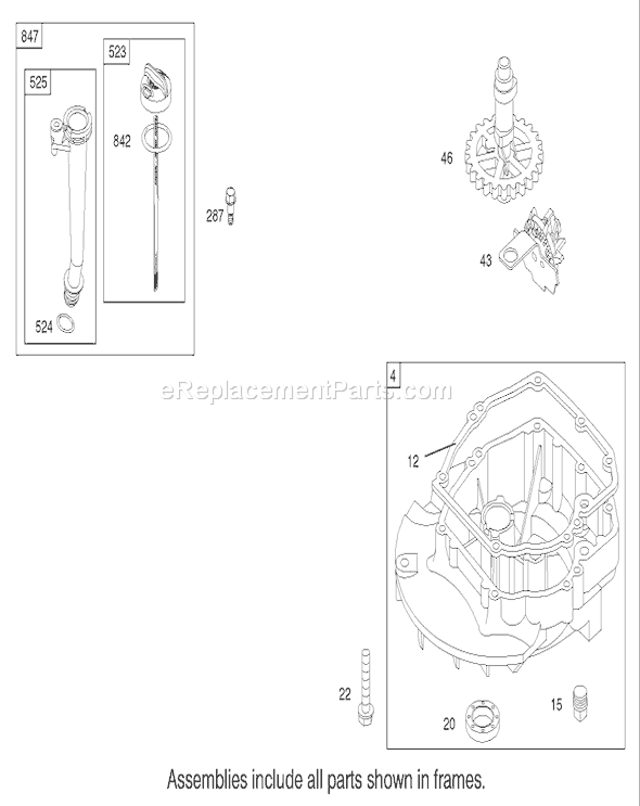 Toro 20783 (220000001-220999999)(2002) Lawn Mower Crankcase Assembly Briggs and Stratton Model 122602-0120-E1 Diagram