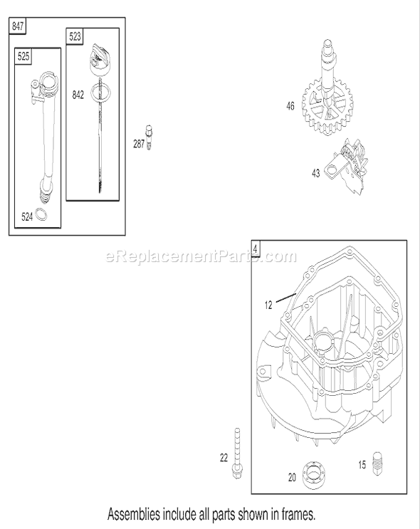Toro 20783 (230000001-230002003)(2003) Lawn Mower Crankcase Assembly Briggs and Stratton Model 122607-0116-E1 Diagram